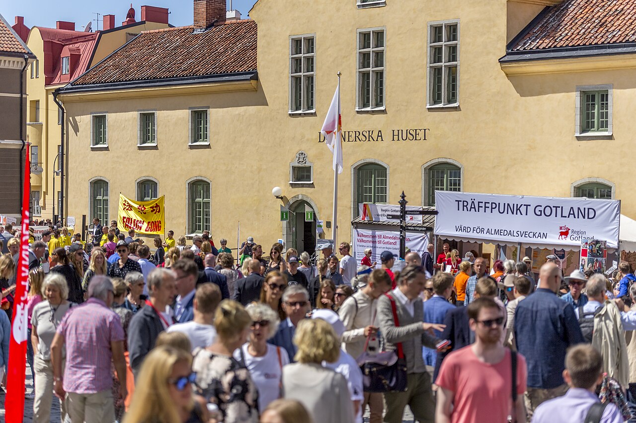 Donnerska huset vid Donners Plats i Visby under Almedalsveckan